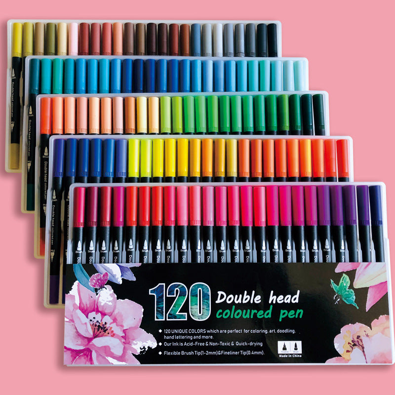 Ensemble de stylos aquarelle à double tête souple, fournitures d'art