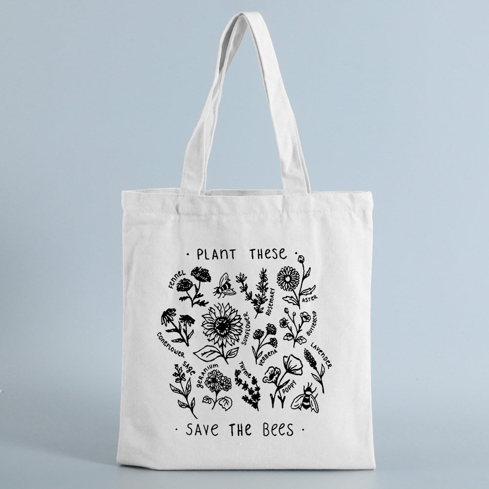 Canvas Tote Bag Pattern Environment-friendly Shopping Large Capacity