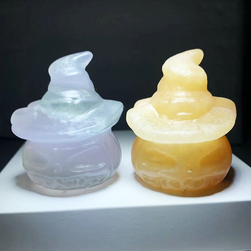 Natural Crystal Stone Carving Animal Ornaments Pumpkin Sprite