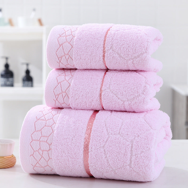 Simple Three-piece Water Cube Towel Set