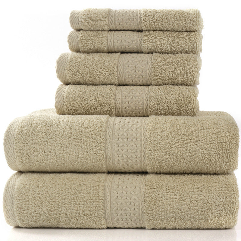 Lot de six serviettes de bain en pur coton