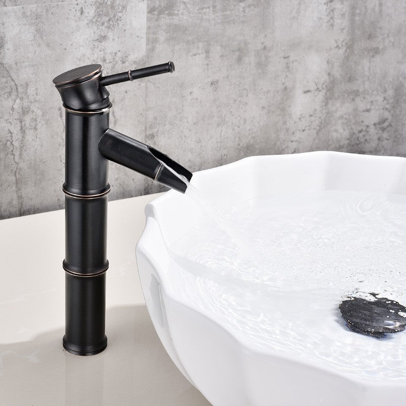 All Copper Hot And Cold Antique Retro Black Antique Faucet Basin