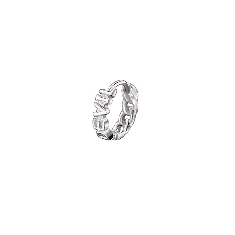 Boucles d'oreilles pour hommes en argent sterling avec chaîne anglaise diable