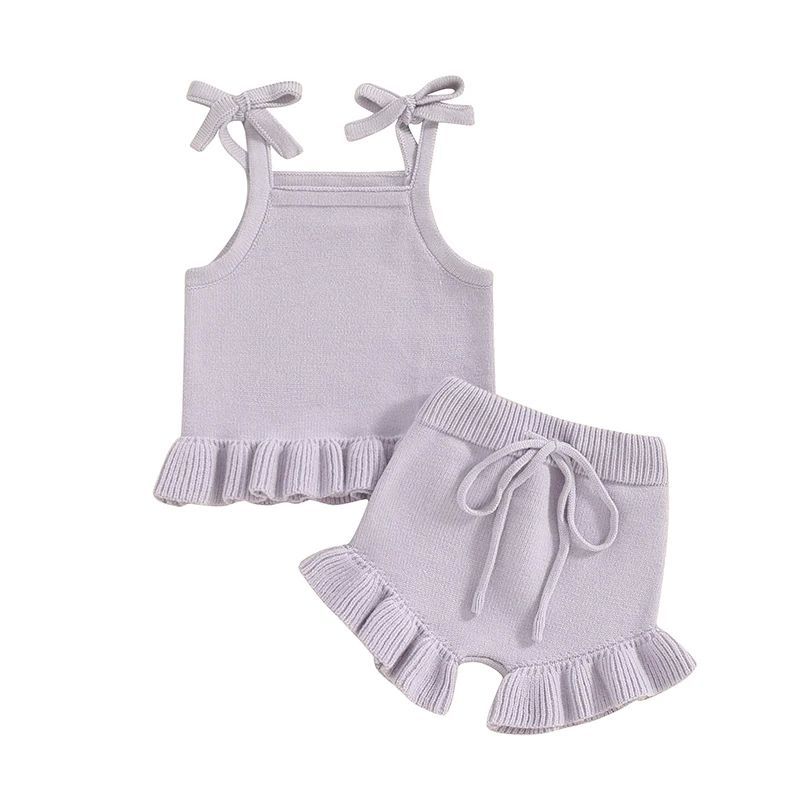 Ensemble de vêtements short tricoté pour bébé fille