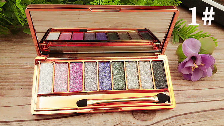 Palette de fards à paupières 9 couleurs Or nacré Couleur terre Ne s'estompe pas