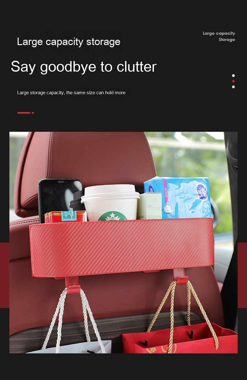 Boîte de rangement multifonctionnelle pour le dossier de siège de voiture avec crochet