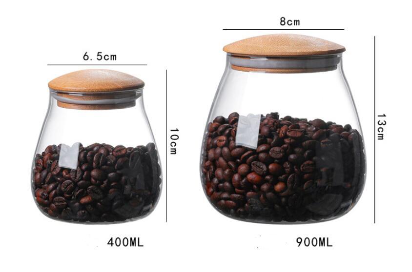 Bocal de conservation en verre à modelage champignon de cuisine pour céréales multiples