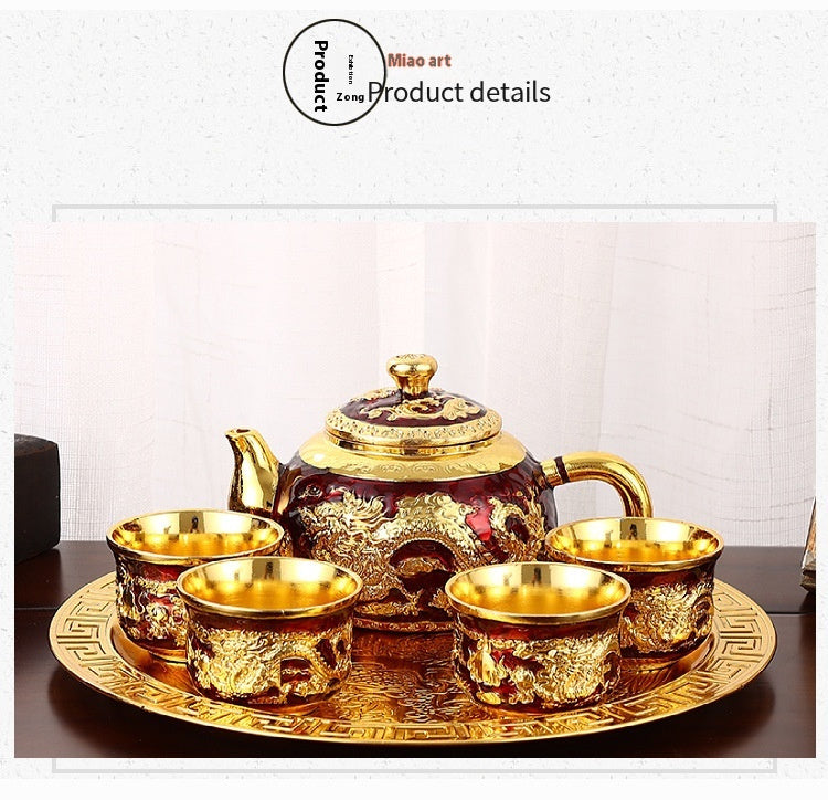 Chinese Tea Set Suit Household Retro Creative Teapot Tea Cup Tray