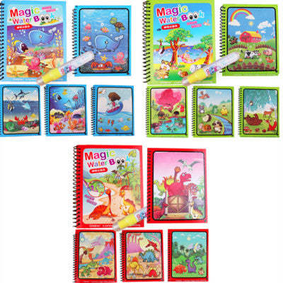 Livre de Peinture à l'Eau Magique pour Enfants Livre de Graffiti Répétitif