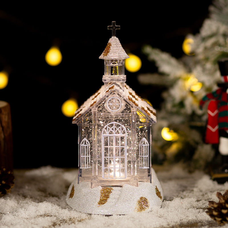 Boîte à musique en cristal pour décorations de Noël, maison et église, ornements