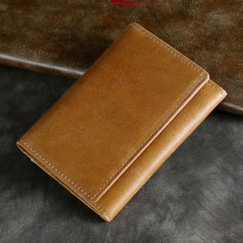 Porte-cartes en cuir RFID multi-fentes en cuir Crazy Horse