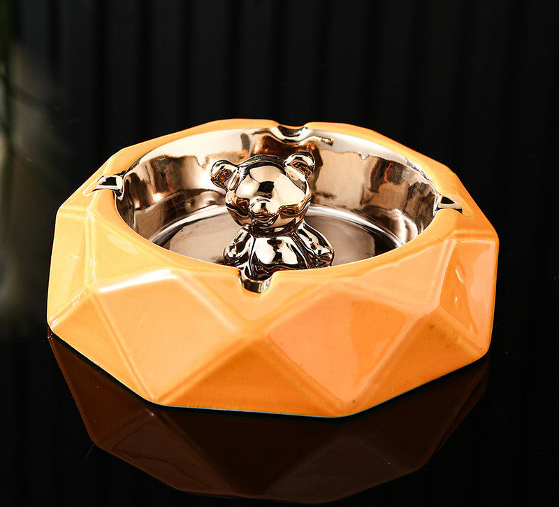 Ceramic Bear Ashtray, Light Luxury, Modern Creative Personality, KTV Hotel Office