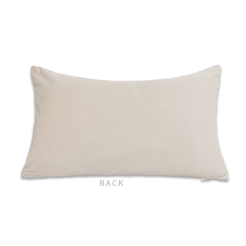 Taie d'oreiller moderne simple en coton et lin beige