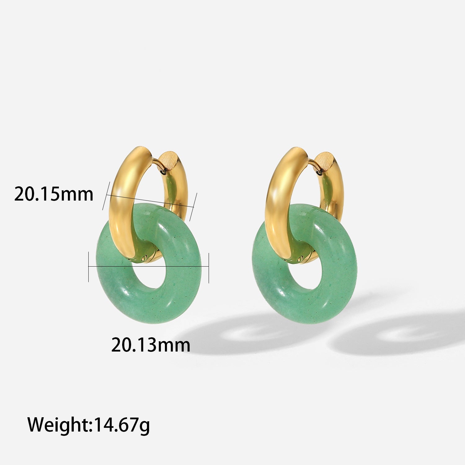Fashion Retro Natural Stone Ring Earrings For Women
