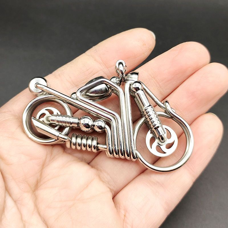 Stainless Steel Handmade Motorcycle Keychain Pendant