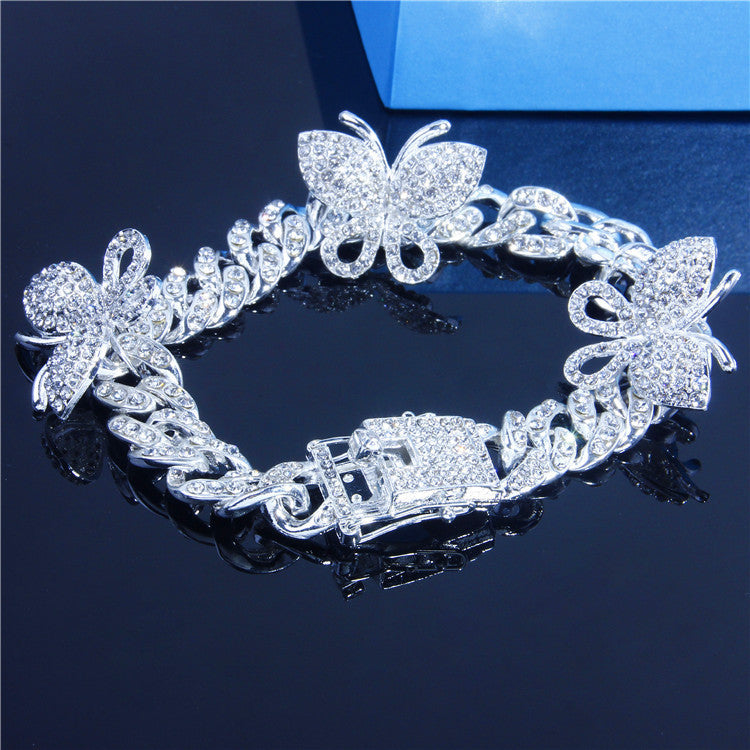 Bracelet de cheville papillon cubain rétro simple mode