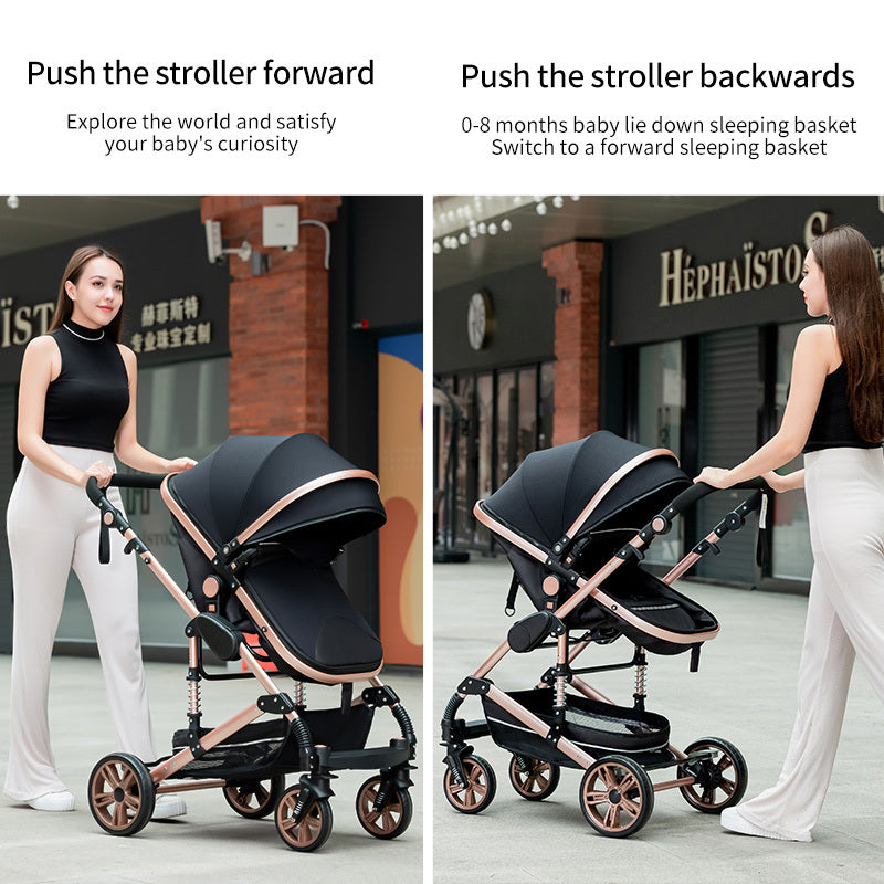 Poussette bébé haute, légère, pliante, amortissante