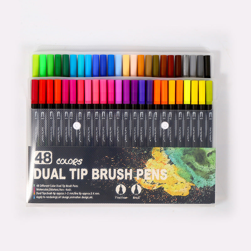 Ensemble de stylos aquarelle double-pointe Marqueurs de couleur Stylo à crochet doux pour peinture