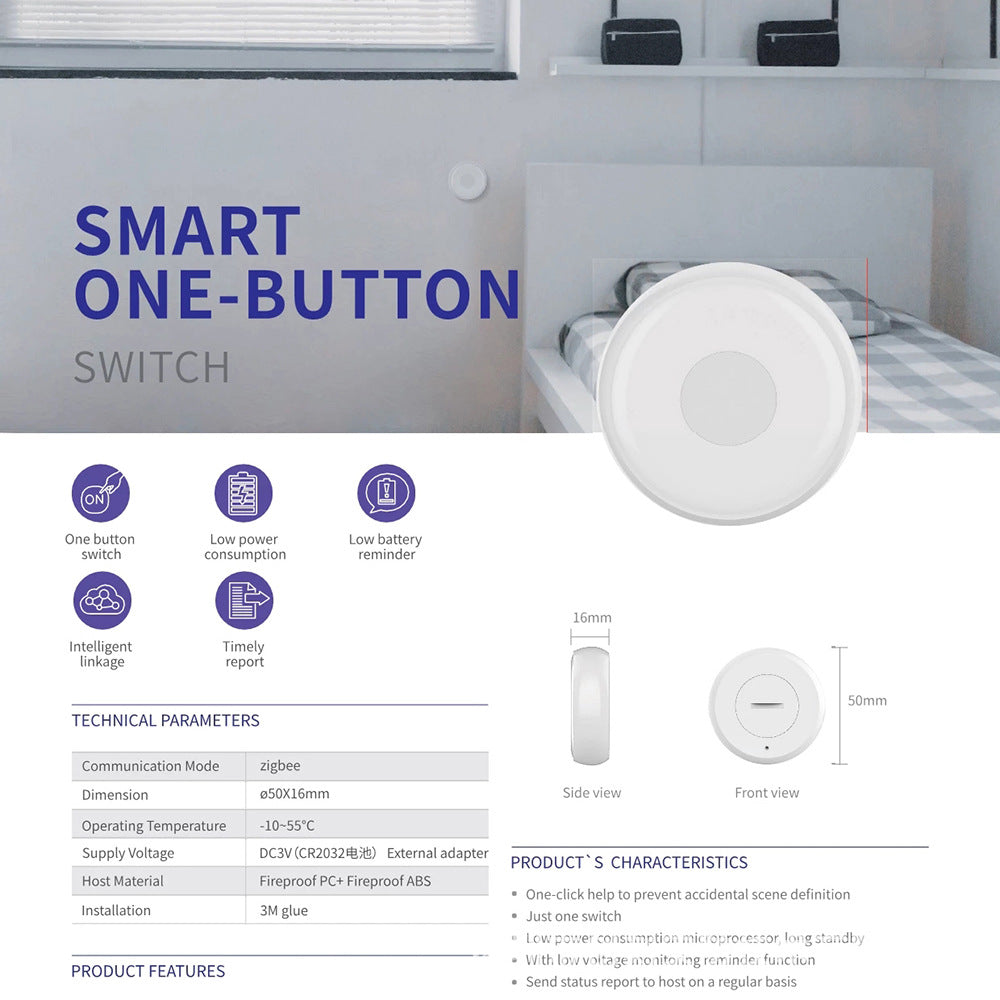 Bouton d'appel d'urgence sans fil intelligent pour la maison