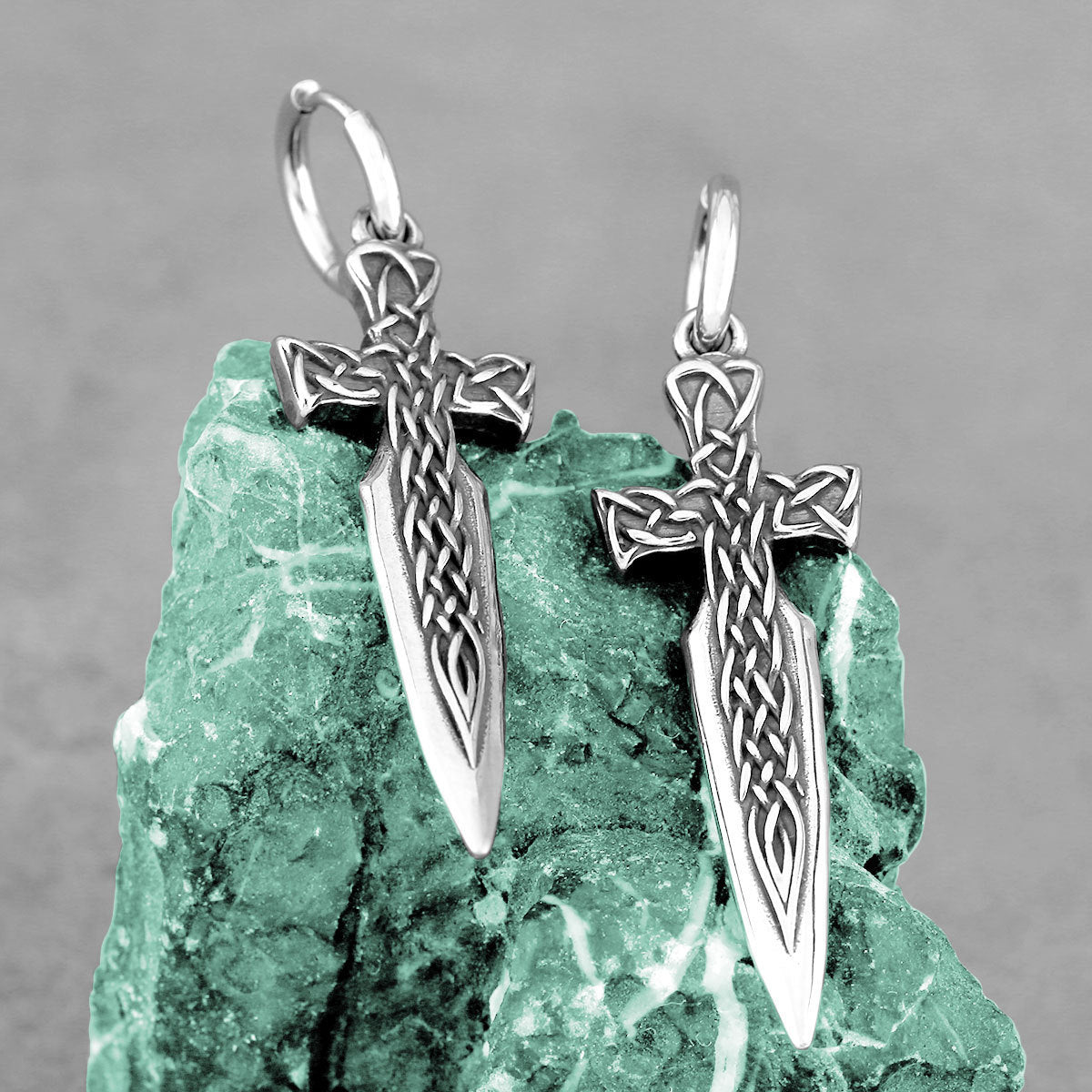 Stainless Steel Earrings Retro Fashion Gothic Sword Earrings
