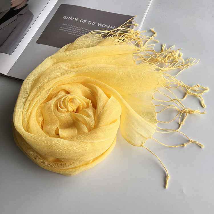 Thin Linen Candy Color Scarf Travel Holiday Sunscreen Shawl