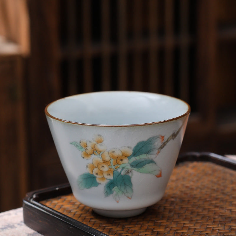 Ceramic Personal Tea Cup Gracked Glaze Supportable Tea Cup