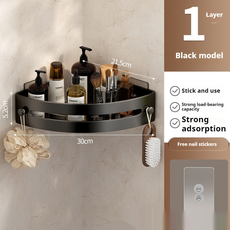 Étagère d'angle de salle de bain sans perçage