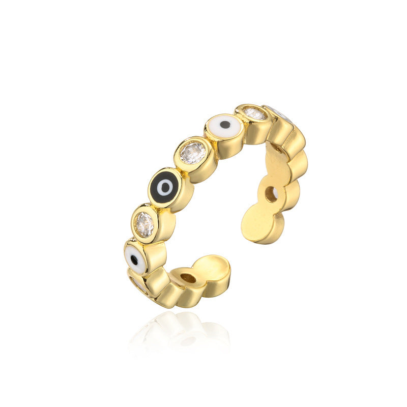 Fashion Dripping Devil Eye Zircon Ring
