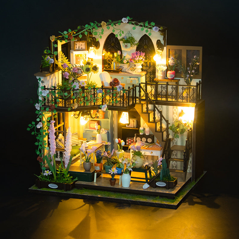 Double Layered Garden House Villa Mini DIY Building Model