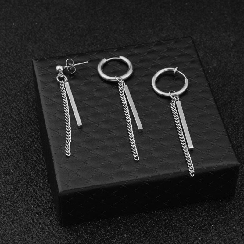 Square Stick Chain Earrings Men And Women