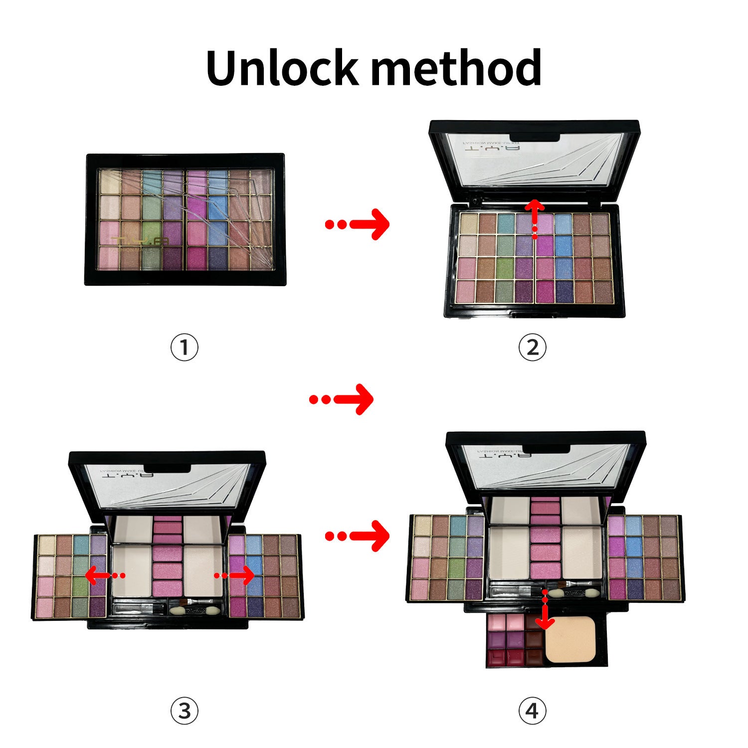 A Tianya Cosmetics 46-Color Pearlescent Eyeshadow Set With Puff