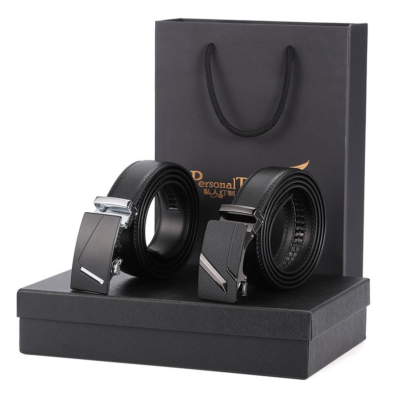 Ceinture en cuir à boucle automatique pour homme, style mode
