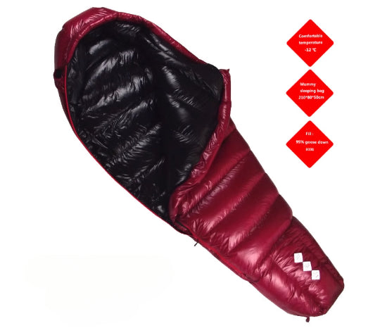 Sac de couchage d'extérieur portable épais en duvet d'oie