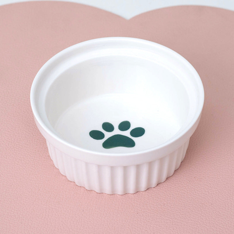 Gamelle pour Chat en Céramique, Double Gamelle, Gamelle d'Eau, Gamelle Oblique Surélevée, Fournitures pour Animaux de Compagnie