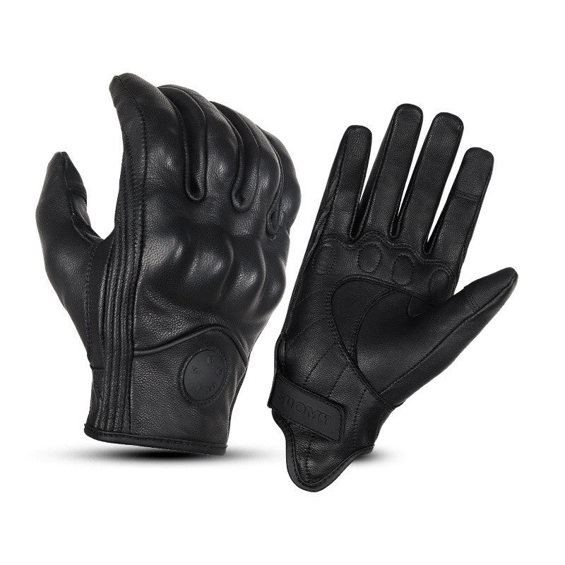 Motorcycle Riding Leather Anti-drop Gloves With Touch Screen And Breathable