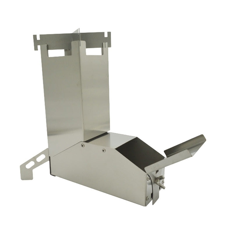 Réchaud de camping pliant en acier inoxydable noir titane pour barbecue et bois