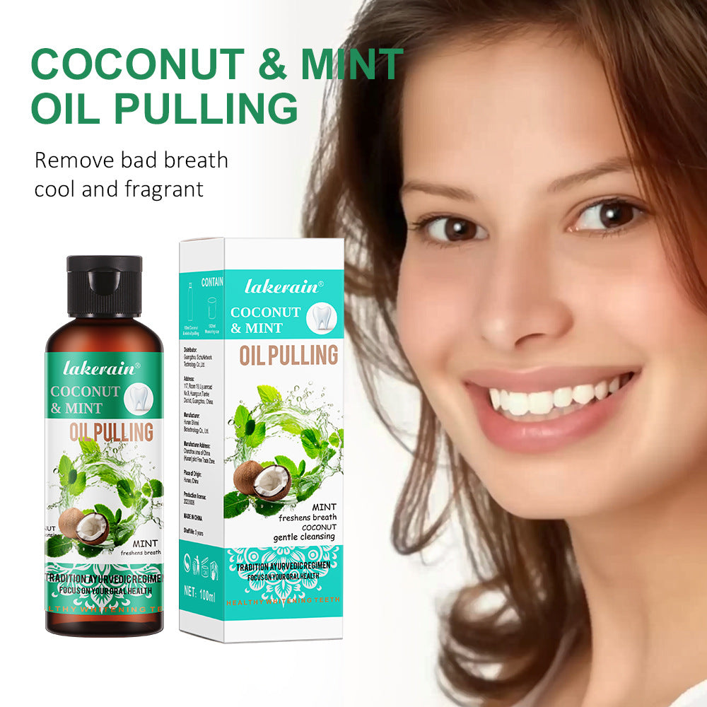 Bain de bouche à l'huile de coco pour une haleine fraîche et des soins buccodentaires