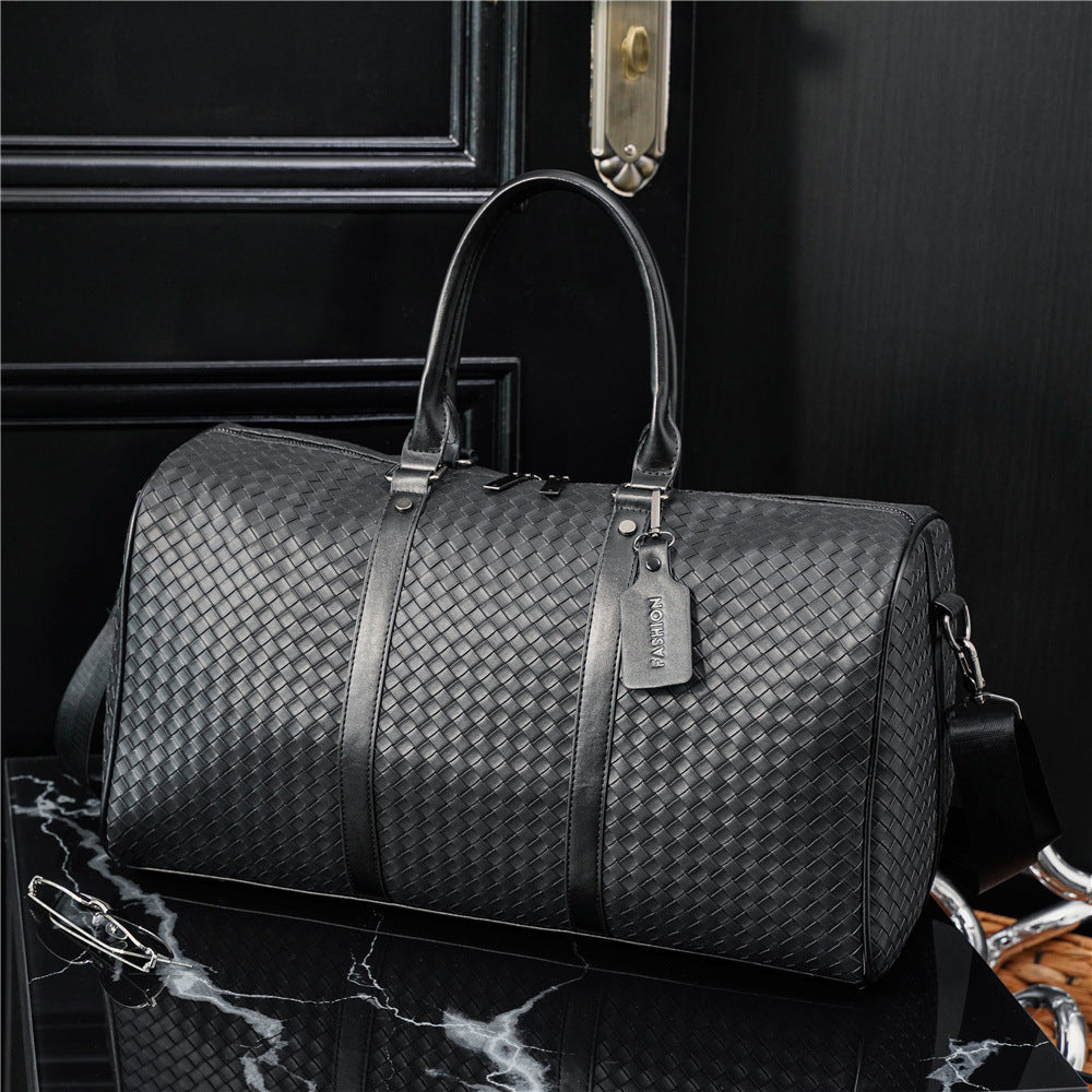 Embossed Braided Tote Shoulder Crossbody Travel Bag