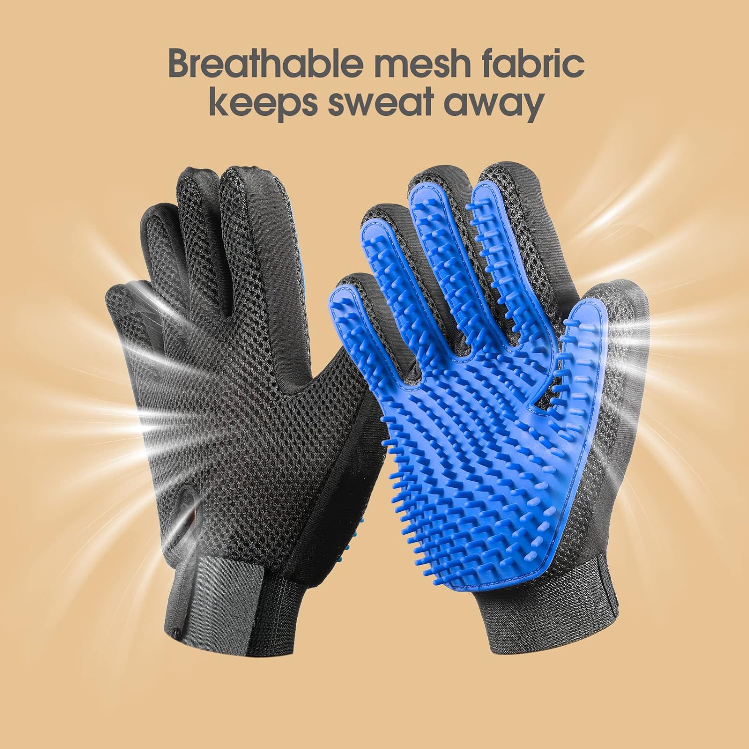 Upgrade Pet Grooming Gloves Cat Brushes For Gentle Shedding Efficient Pets Hair Remover Mittens Dog Washing Gloves For Long And Short Hair Dogs Cats Horse