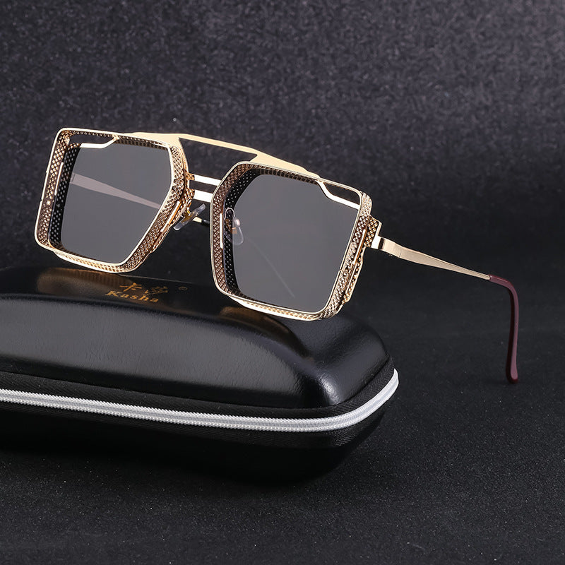 Lunettes de soleil Steampunk Vintage en métal ajouré pour hommes