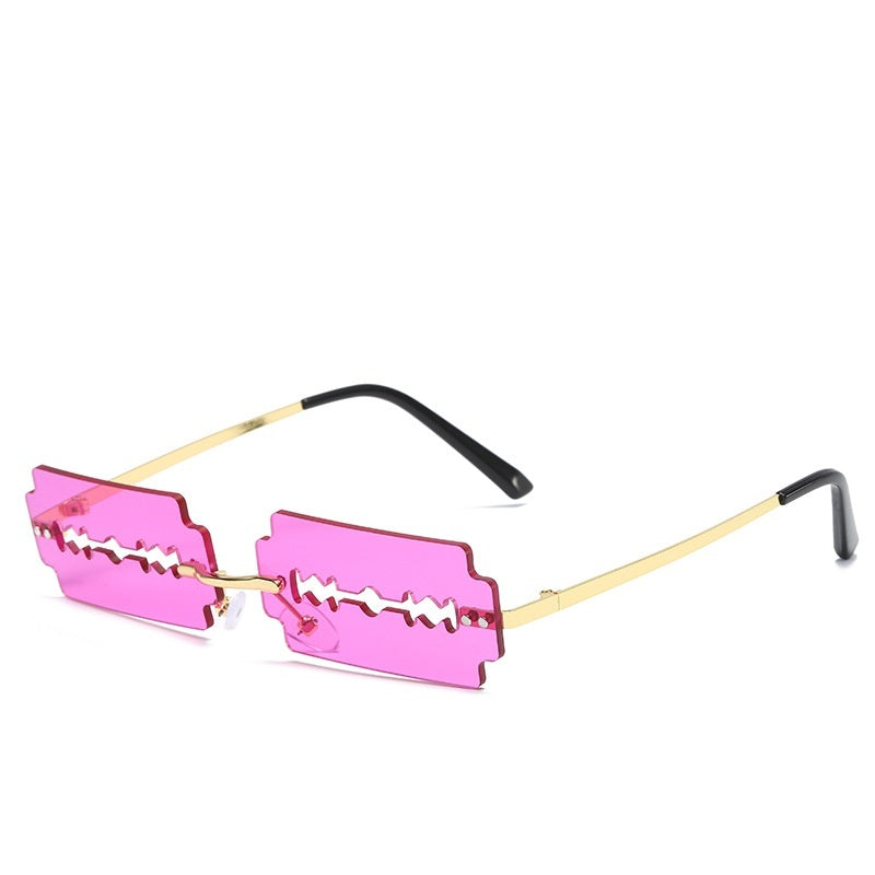Lunettes de soleil pour femmes sans monture en métal - Découpe