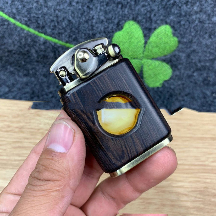Zorro Kerosene Rotating Bead Rocker Lighter Small Leaf Red Sandalwood