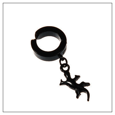 Tassel Black Earrings Without Pierced Cross Wolf Men And Women Tide Earrings