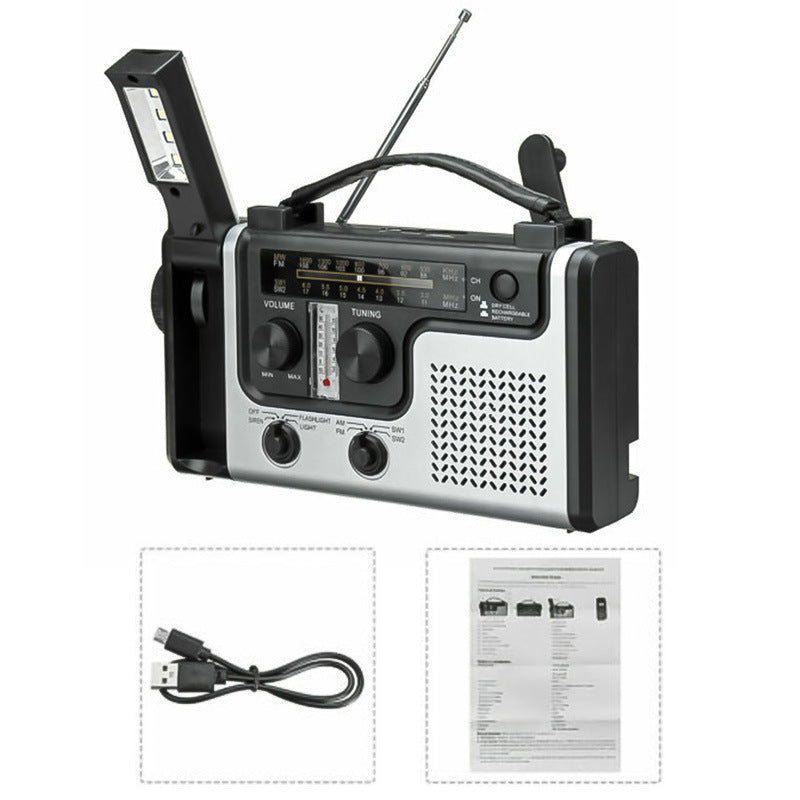 Multi-band AM FM SW Solar Hand Rechargeable LED Reading Light Radio