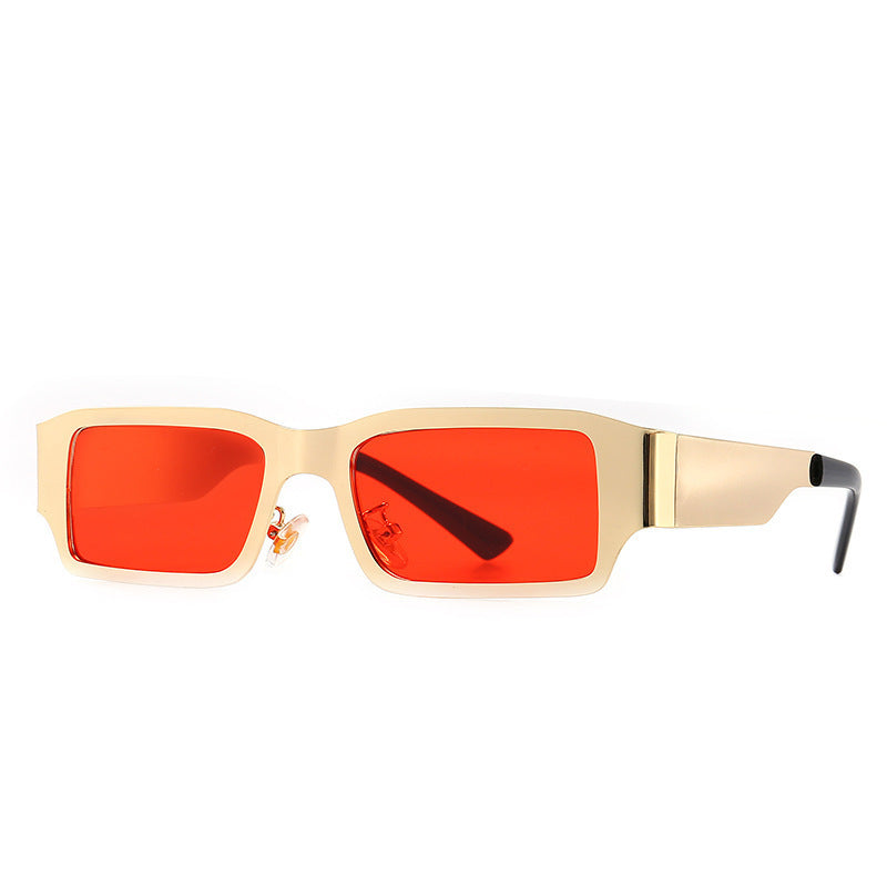 Men's And Women's Small Frame Metal Square Sunglasses