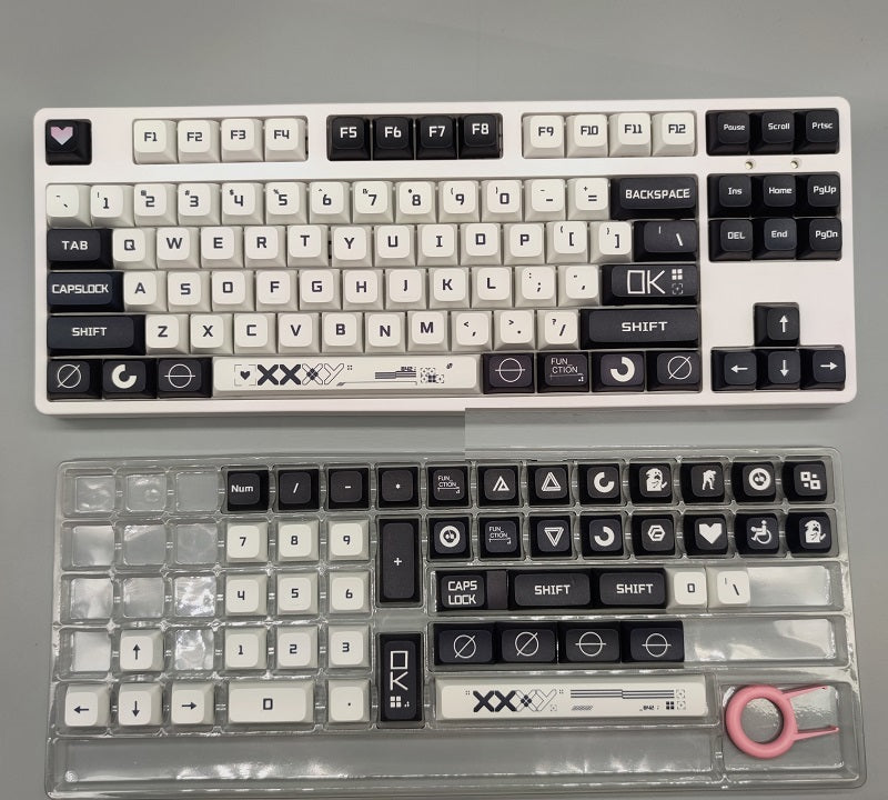 Personalized XDA Height Black And White Keycap Mechanical Keyboard