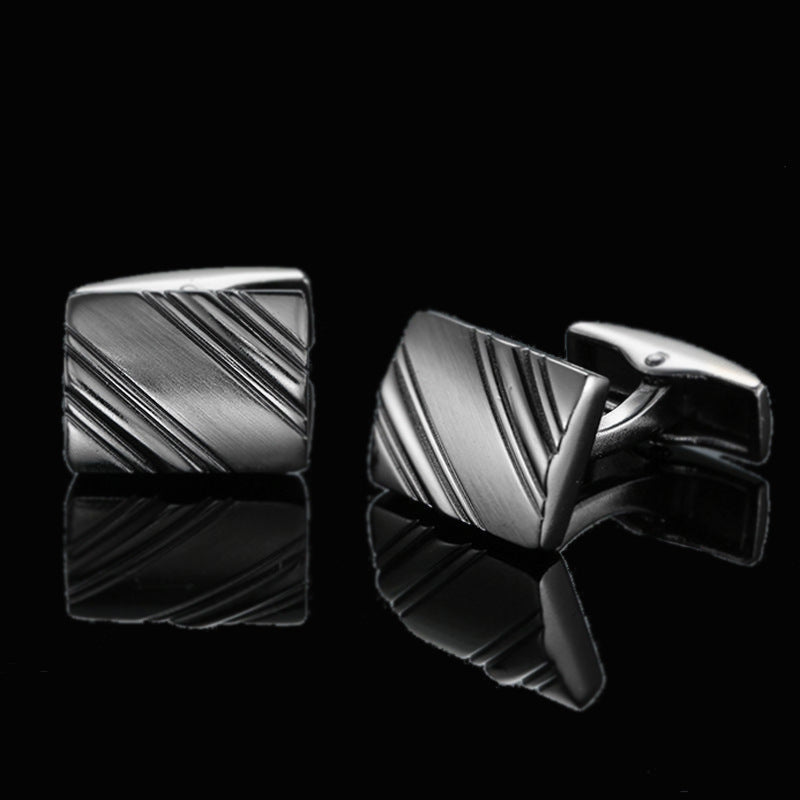 Men's Shirt French Cufflinks High Quality Enamel Vintage Pattern Laser Metal Cube Cufflinks