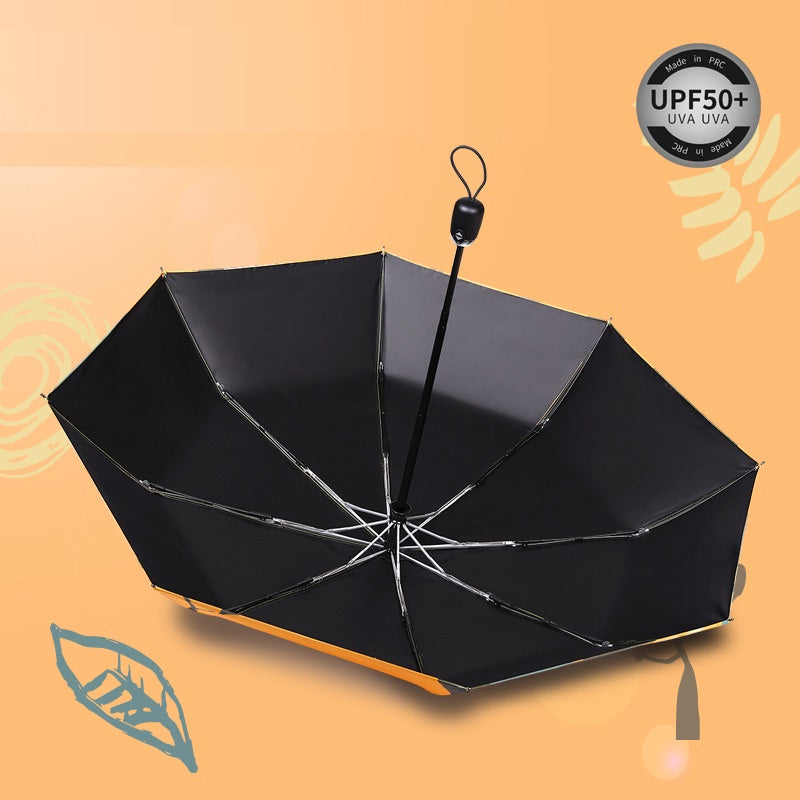 Sunshade And Sunscreen Vinyl Automatic Three-fold Umbrella