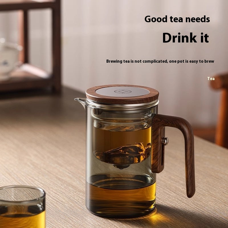 Magnetic Elegant Cup Teapot Household Full Glass Liner Tea Water Separation Teapot Tea Set