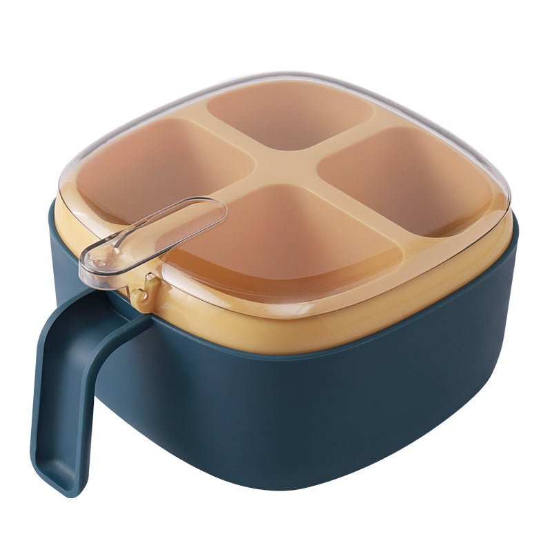 Bocal à assaisonnements multi-compartiments avec couvercle pour cuisine domestique